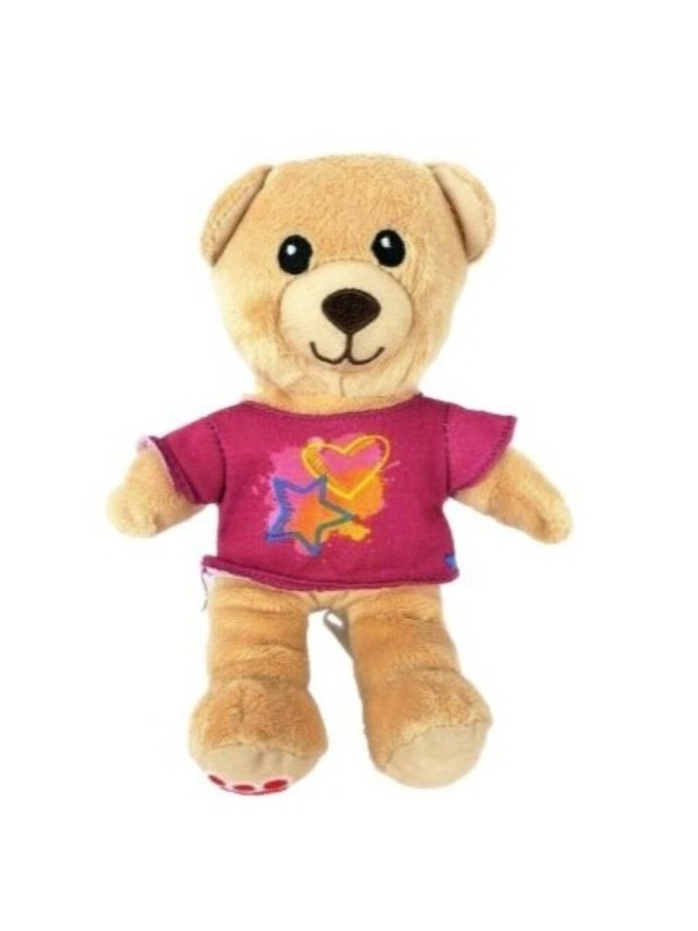 Build a Bear Plush Teddy Star Heart Shirt Tan Stuffed Animal Spin Master BAB